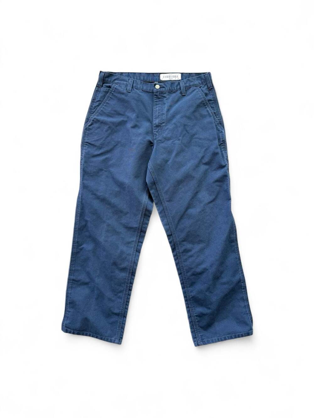 Carhartt Men's Navy Blue Canvas Carpenter Work Pants Size 37x30